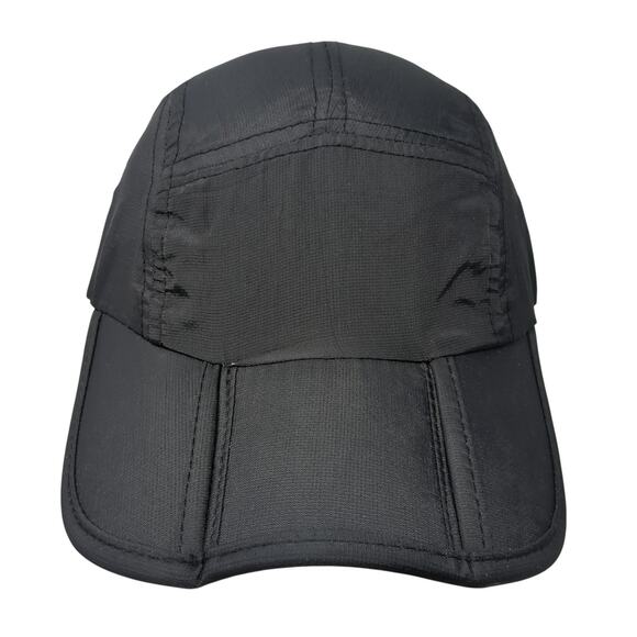 Fitkicks 5 Panel Folding Cap Black One Size Adjustable Blank Polyester - Picture 1 of 9